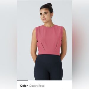 HALARA Patitoff Flow Crew Neck Sleeveless Cropped Yoga Tank Top M Desert Rose